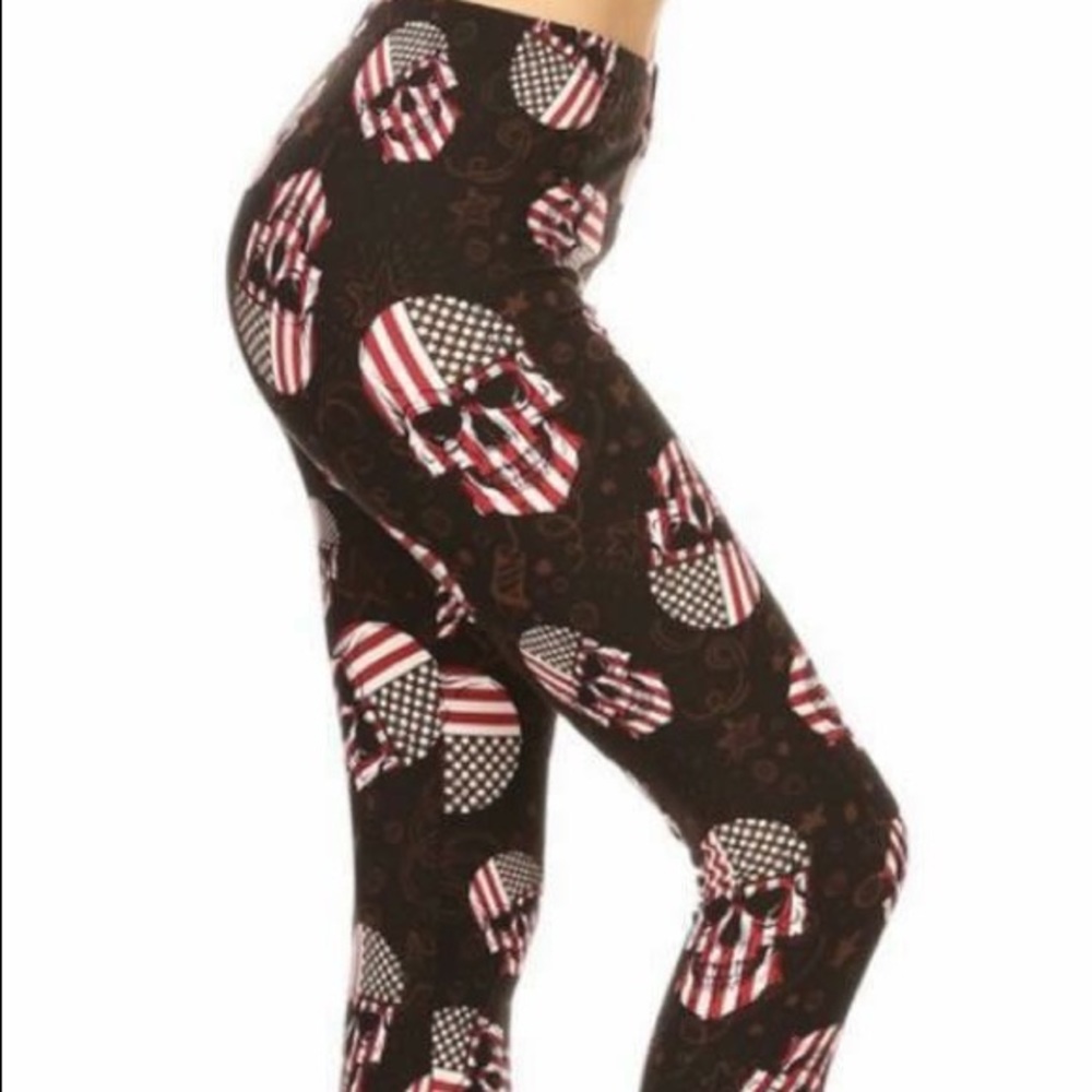 American Flag leggings skull pattern leggings